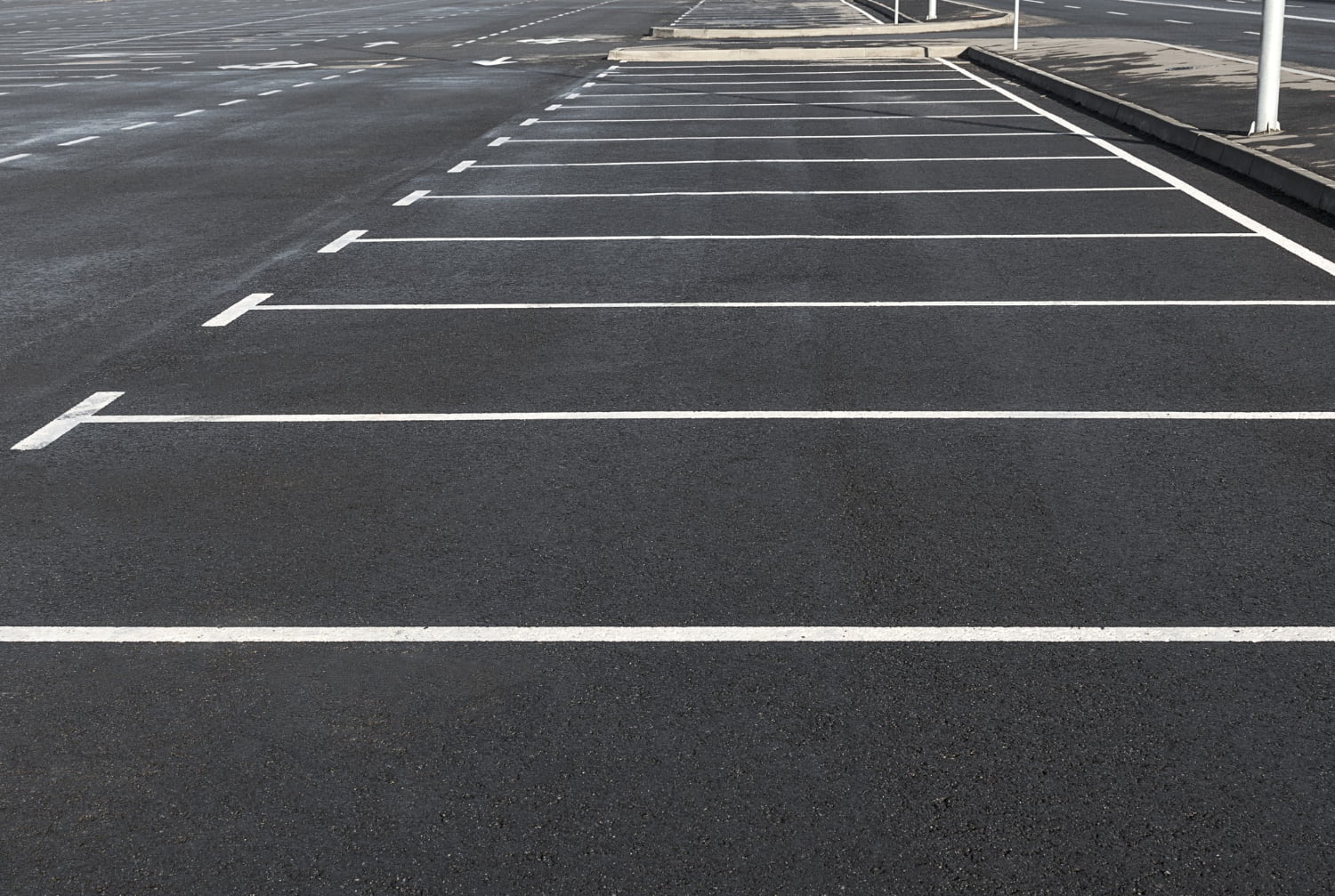 809 The expansive parking lot, marked with crisp white lines defining each space, stretched under the moody embrace of a cloudy sky.
